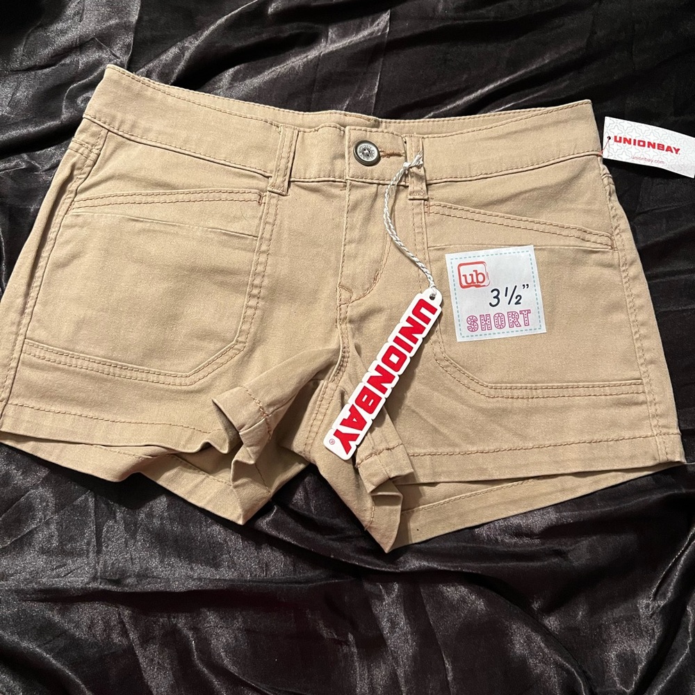 Khaki jean shorts